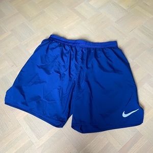 Nike Men's Athletic Shorts Blue with White Swoosh